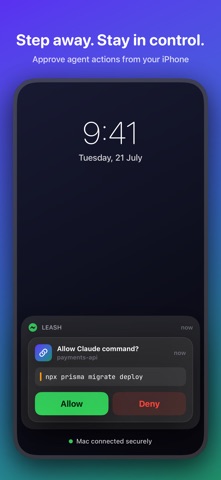 Leash: AI Agent Remote iPhone screenshot