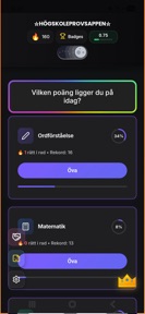 Högskoleprovsappen screenshot