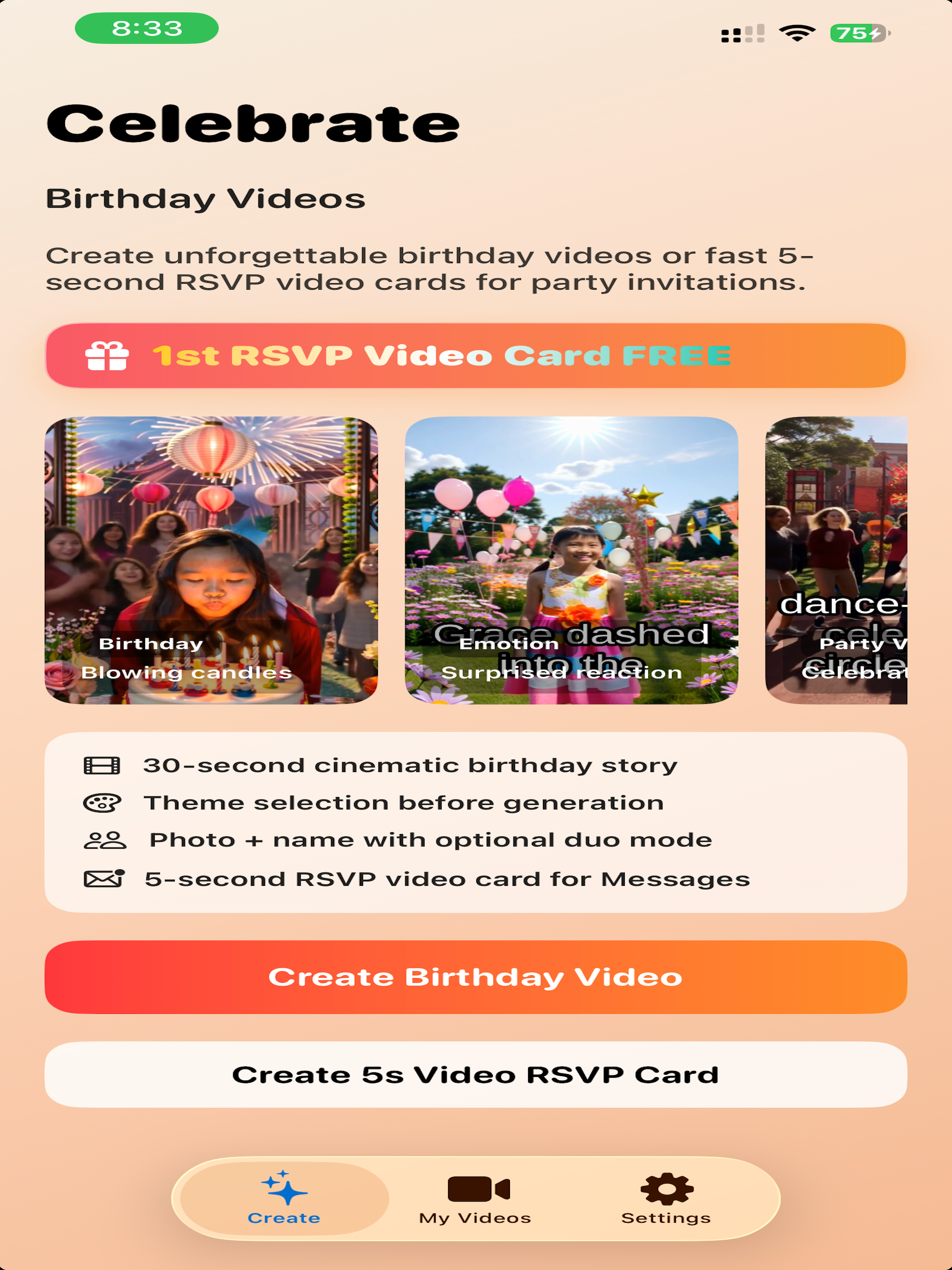 Birthday Invites & Video