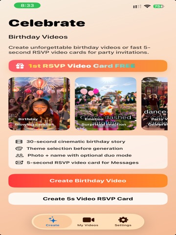 Birthday Invites & Video iPad screenshot