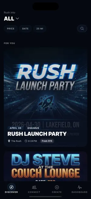 Rush Events screenshot 2