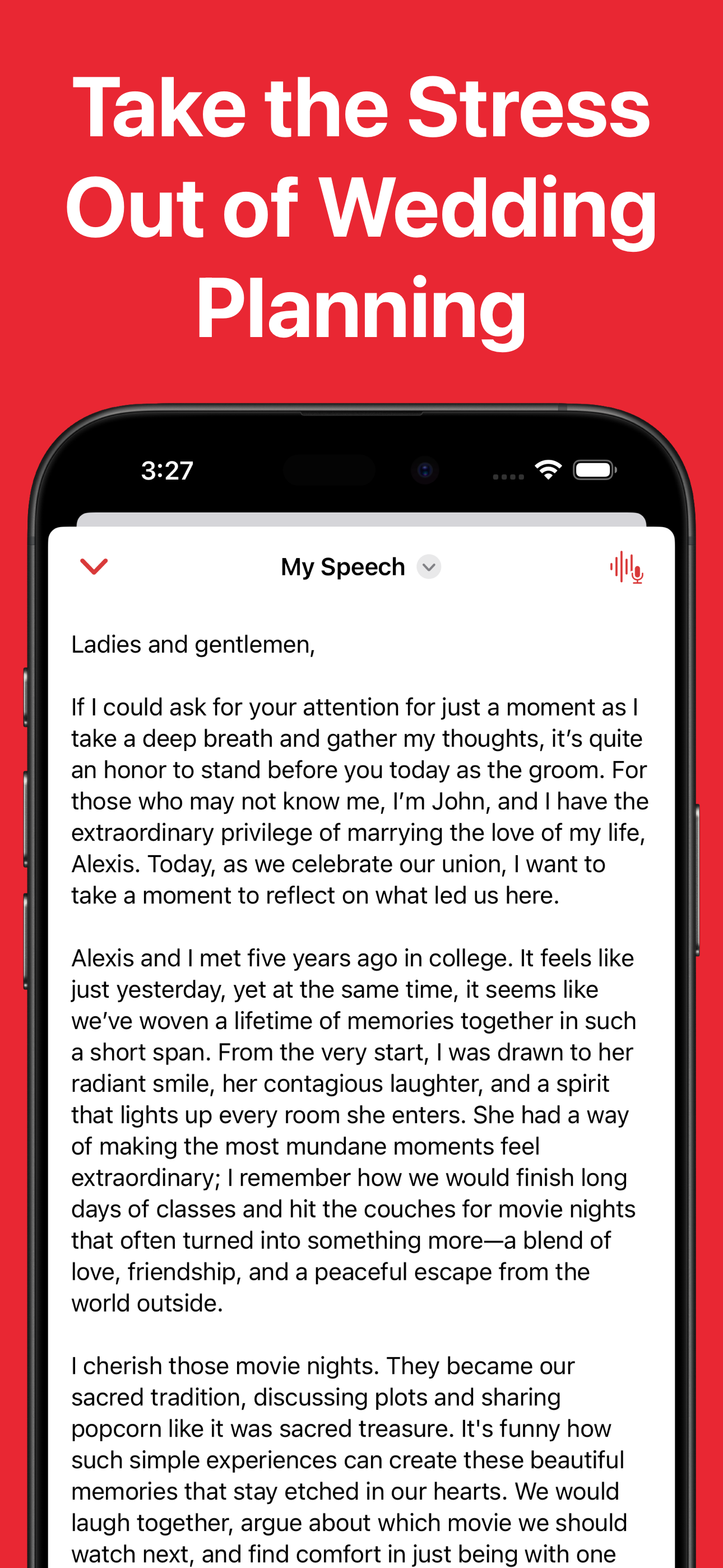 AI Wedding Speech Writer