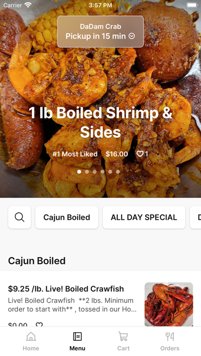 DaDam Crab iPhone screenshot 2 - Food & Drink app