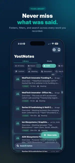 YostNotes: AI Notes & Audio screenshot 2