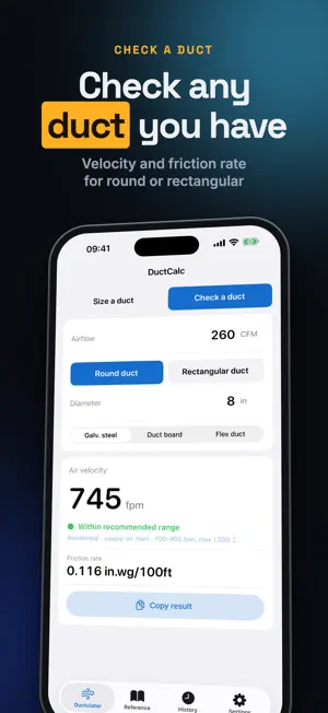 DuctCalc: HVAC Ductulator screenshot 3