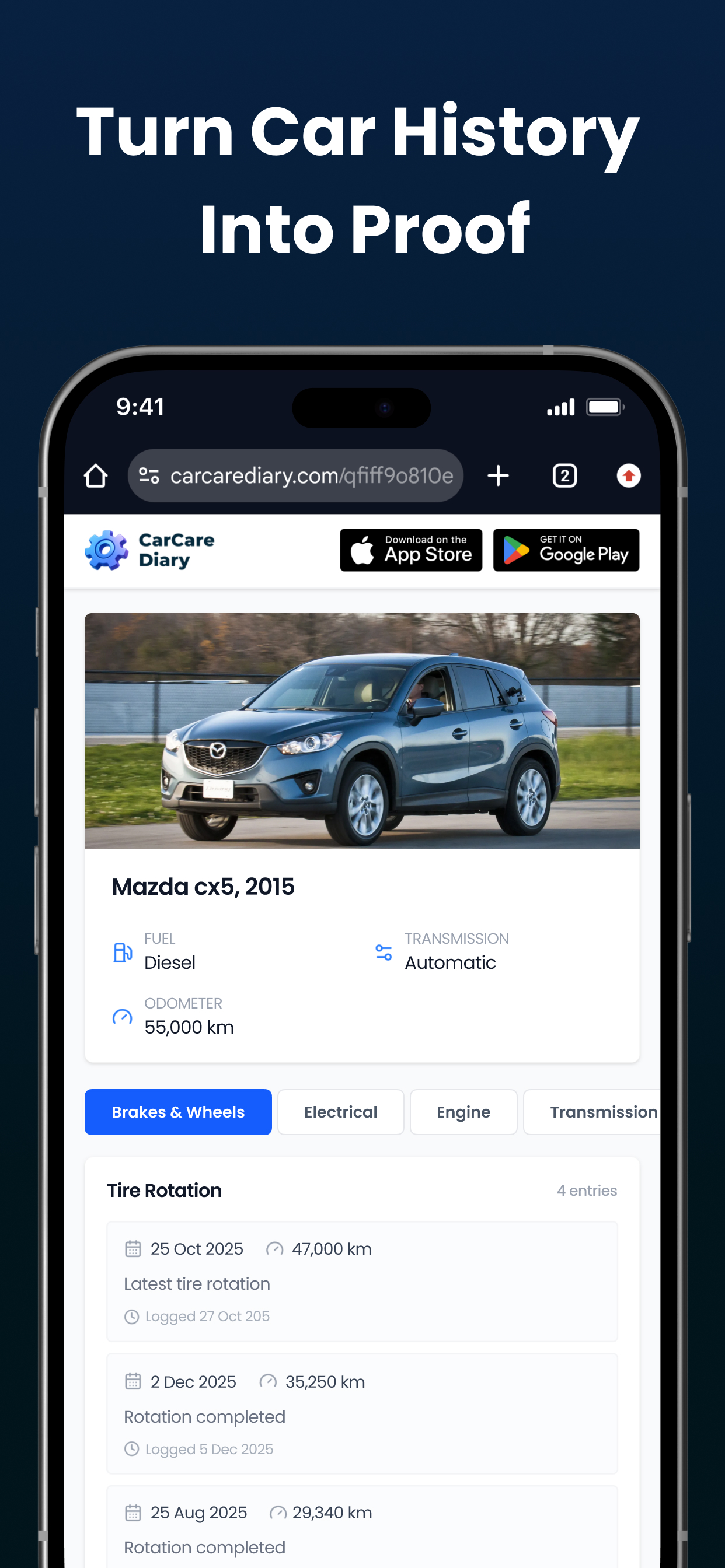 CarCare: Car Service Log