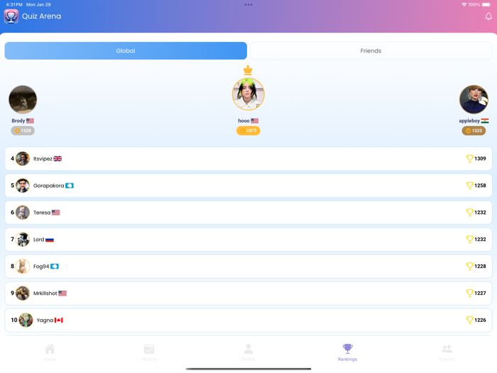 Quiz Arena - Trivia Questions