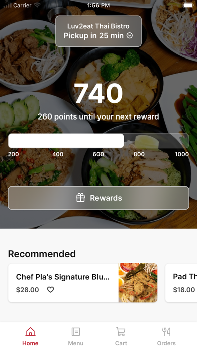 Luv2eat Thai To Go iPhone screenshot 1 - Food & Drink app