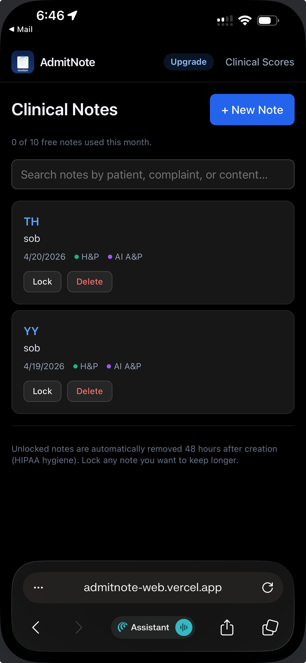 AdmitNote screenshot 3
