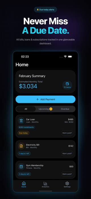 Last Payment: Bill Tracker Screenshot 3 of 5