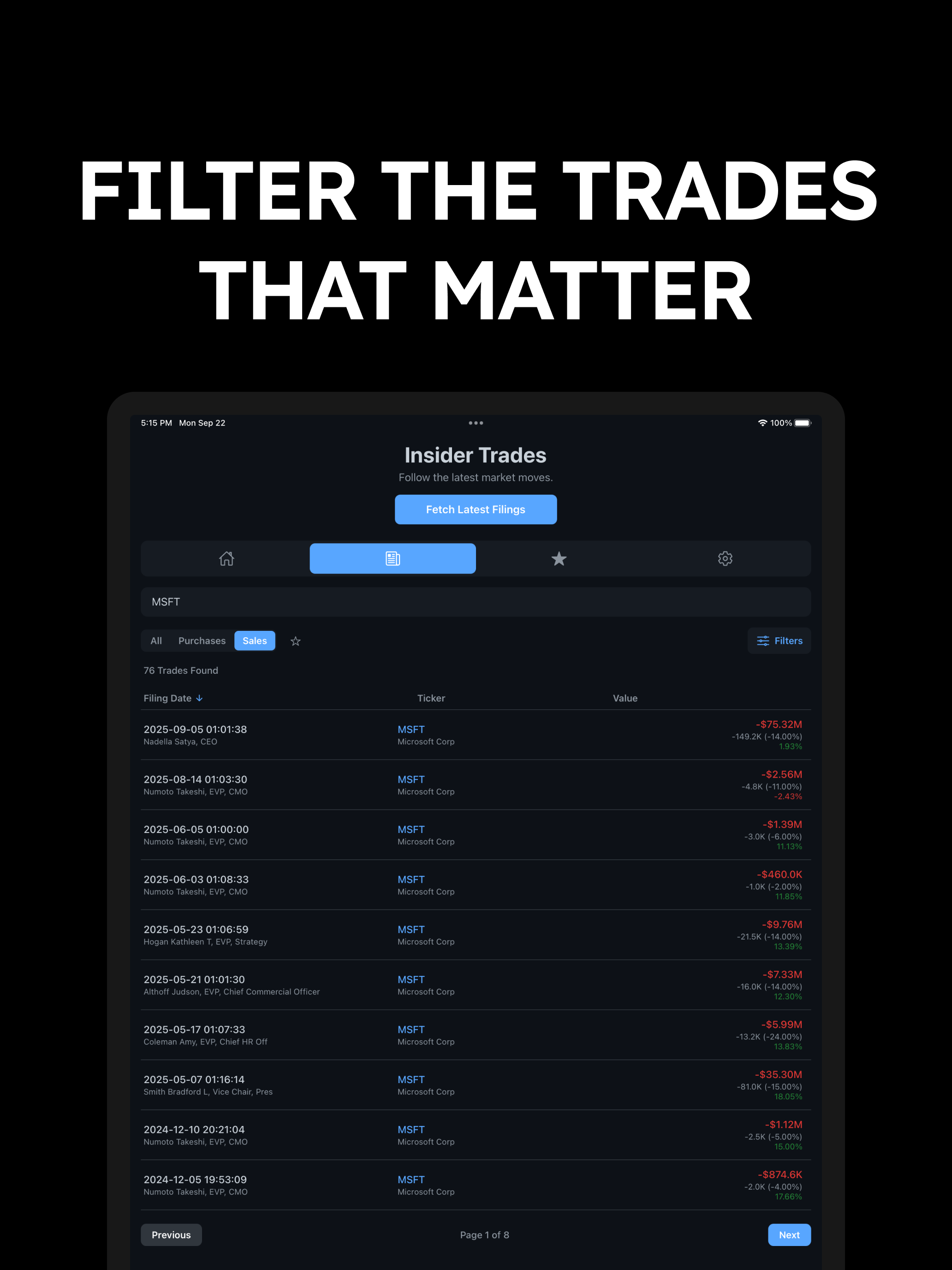 Insider Trades: Stock Tracker