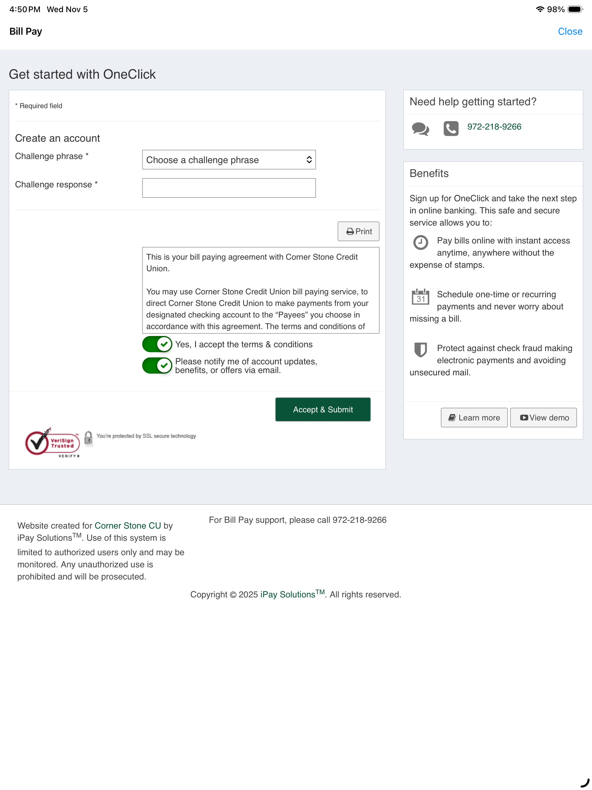 Corner Stone Mobile Banking screenshot 3
