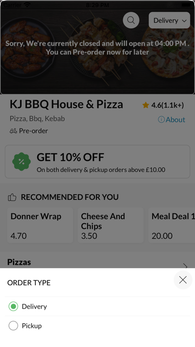 KJ BBQ House & Pizza. Screenshot