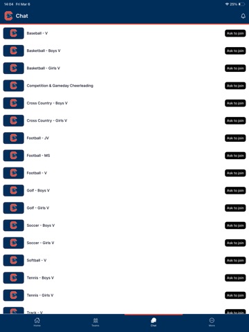 Chapman High School Athletics iPad screenshot