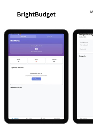 BrightBudget iPad screenshot