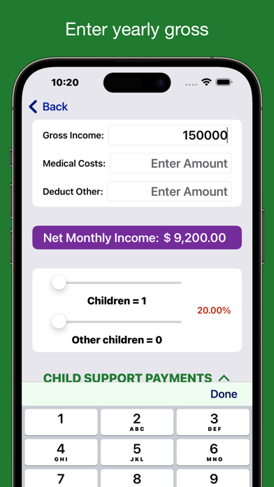Child Support Calc Screenshot