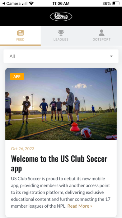 US Club Soccer - Official App Screenshot