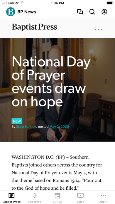 Baptist Press Screenshot