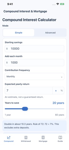 Compound Interest & Mortgage Screenshot 5 of 8