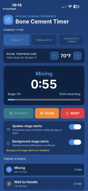Bone Cement Timer screenshot 1