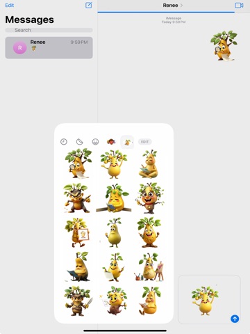 Sketching Pear Tree Stickers iPad screenshot