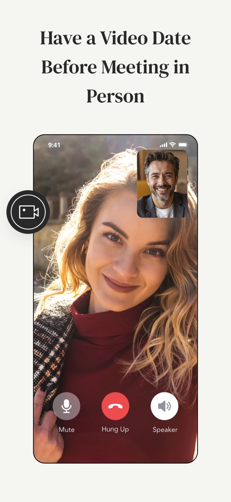 MM: Elite Premium Dating App - Users can experience the integrated video call interface and manage their communication with intuitive mute and speaker controls.