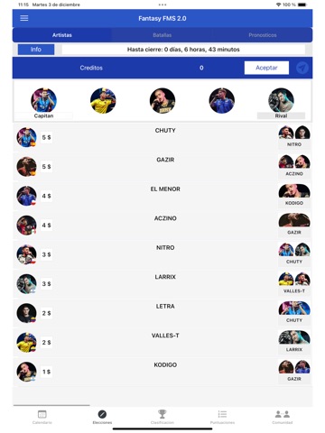 Fantasy FMS - Liga Freestyle iPad screenshot