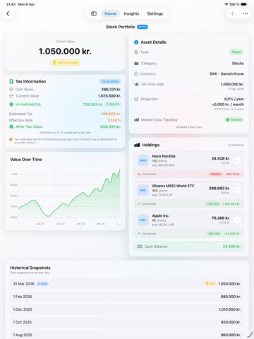 Netly - Net Worth Tracker iPad screenshot