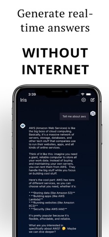IRIS (Offline GPT) iPhone screenshot