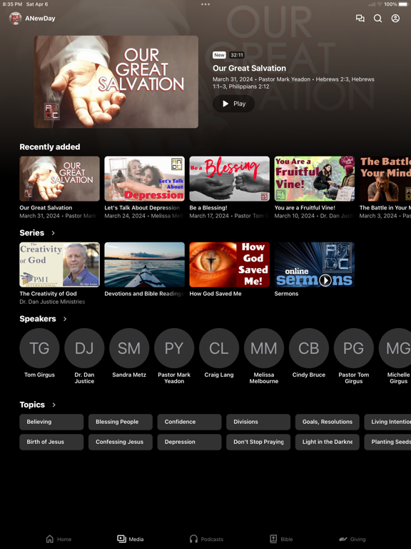 A New Day Church iPad screenshot 2 - Education app