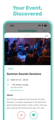 EventSwipe: Events Near You iPhone screenshot