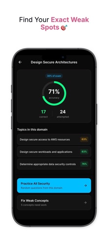 CloudStreak: AWS Exam Prep iPhone screenshot