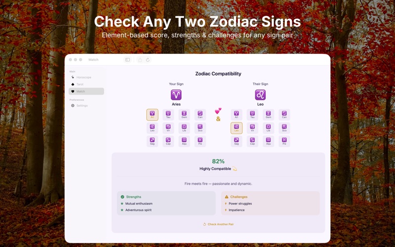 Zodiac compatibility checker results