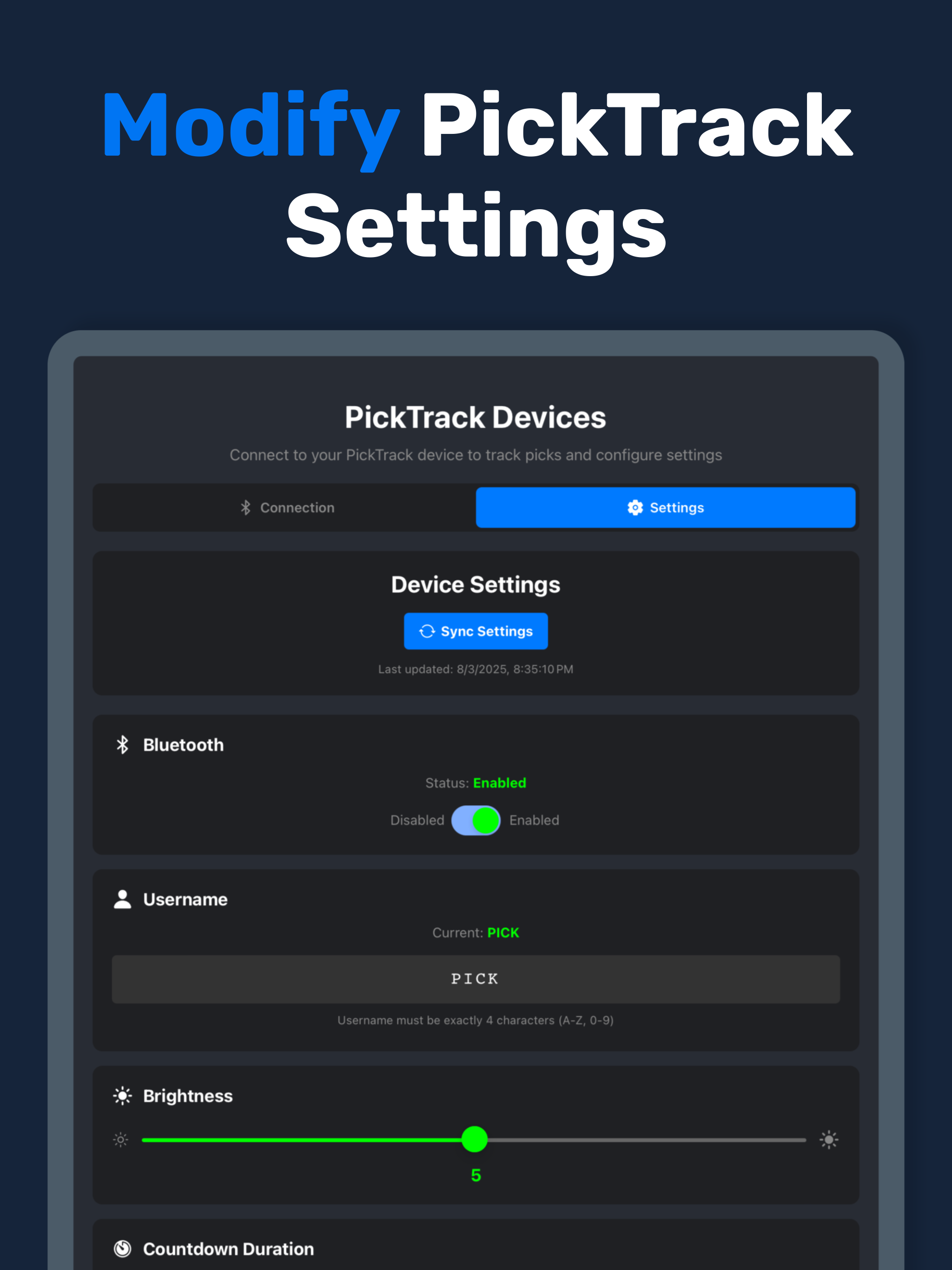 PickTrack Timer