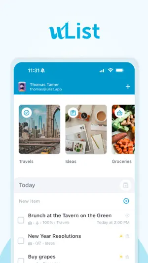 uList: Lists and Daily Tasks screenshot 1