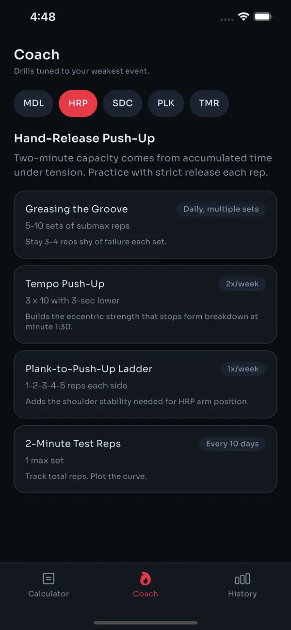 Screenshot #2 pour AFT Pro: Army Fitness Calc