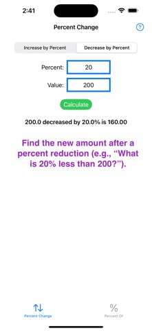 Percent Solver screenshot