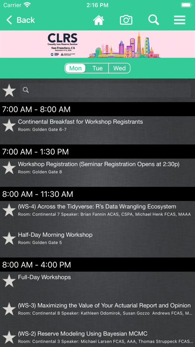 CAS Events Screenshot