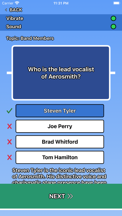 Screenshot 3 of Aerosmith Trivia App