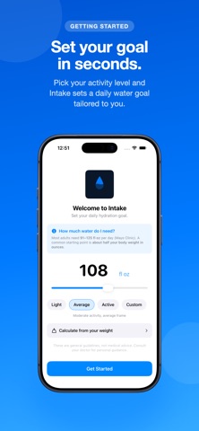 Intake: Daily Water Tracker Screenshot 1 of 6