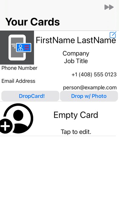 DropCard - show your personas Screenshot