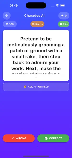 Charades Ai Generator Heads Up screenshot 2