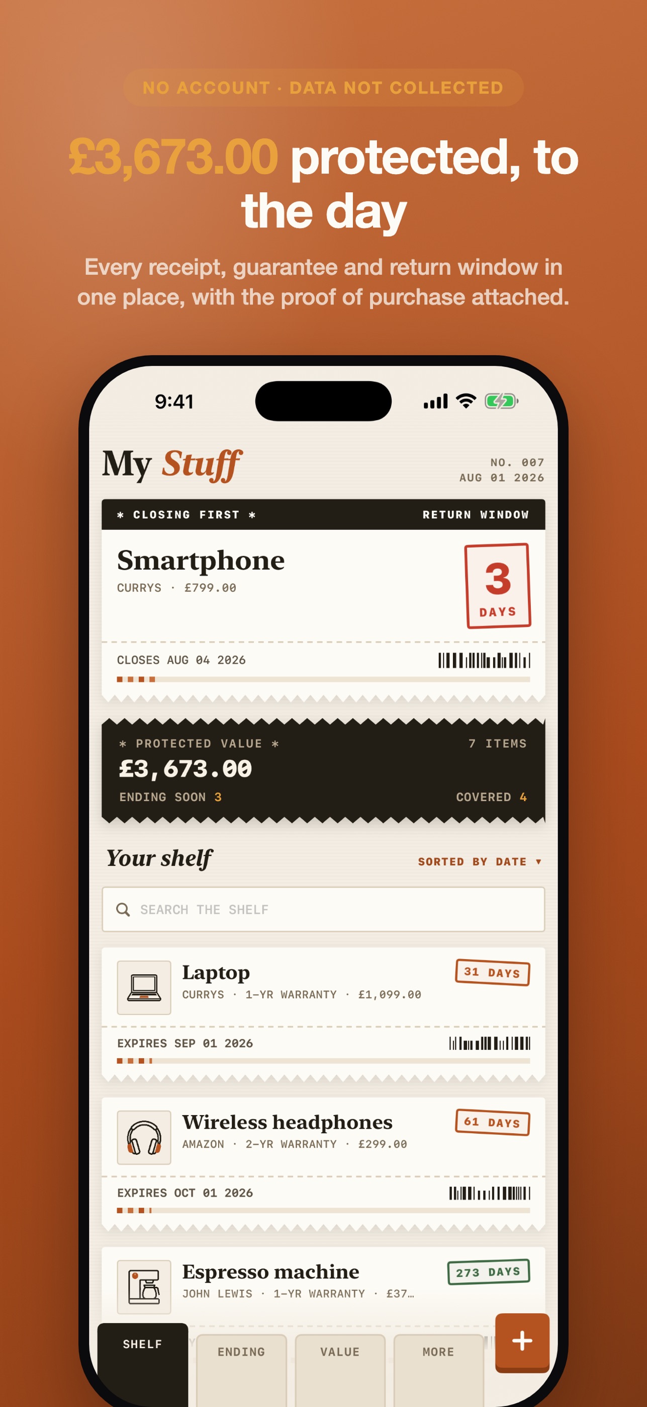 Screenshot 1 of Warranty Tracker & Returns