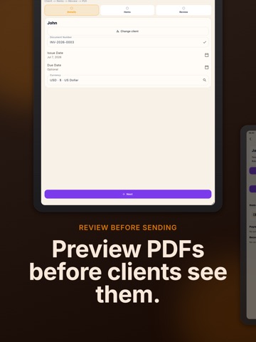 Simple Invoice & Estimate iPad screenshot