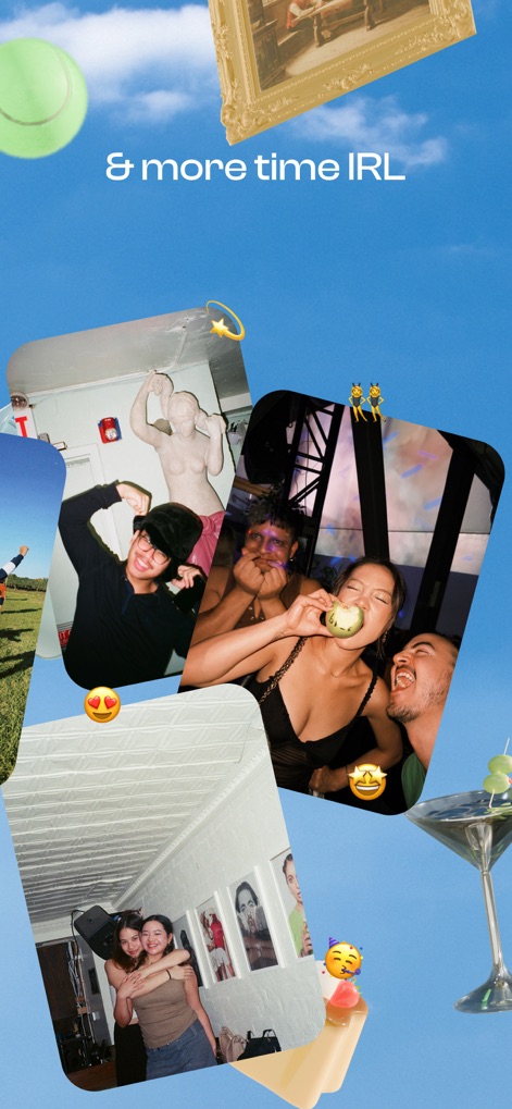 corner: curate & share places - The app encourages more real-world engagement by displaying candid photos of friends in social and celebratory settings, illustrating the joy of shared experiences.