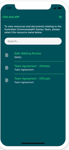 CGA AUS APP screenshot