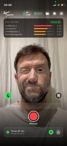 AnimStarter Face Mocap iPhone screenshot