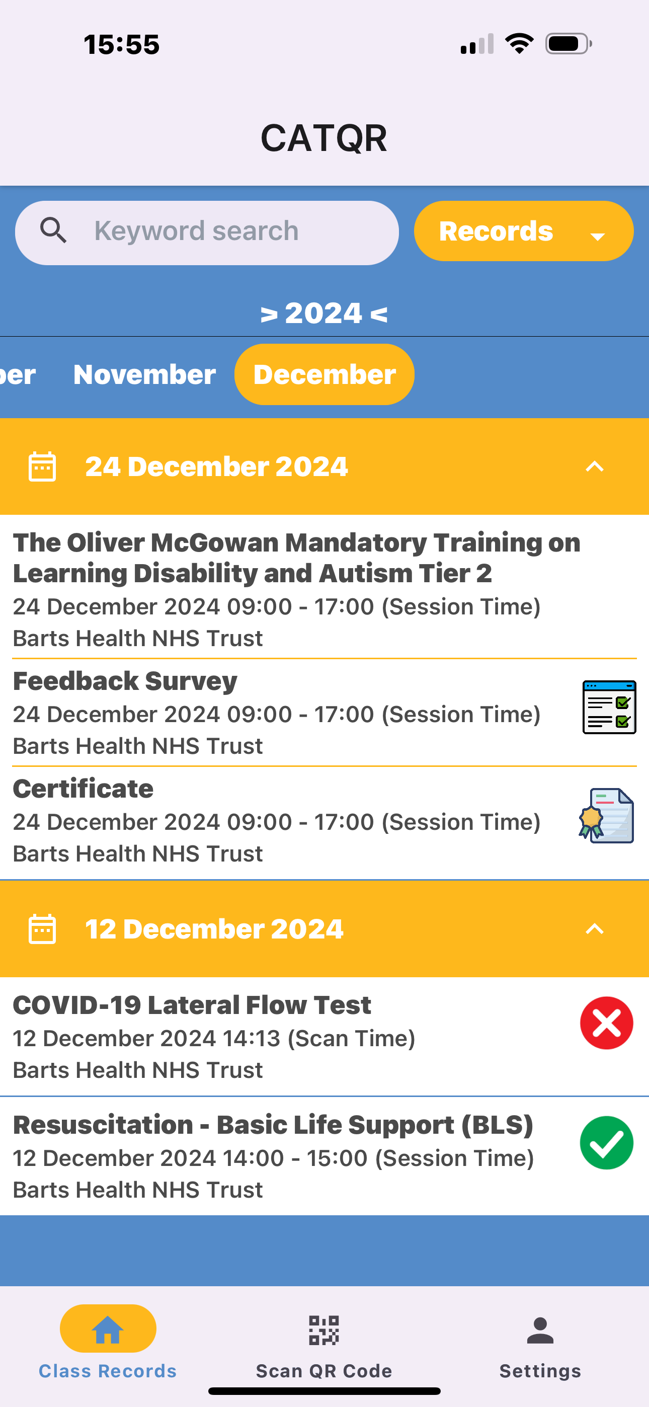 CATQR Class Attendance Tracker screenshot 3