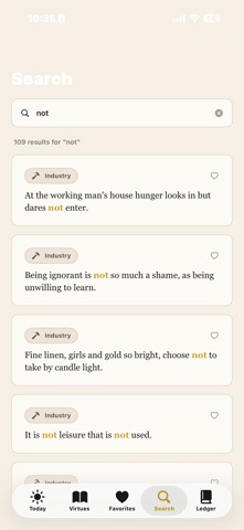 Franklin's Almanack iPhone screenshot