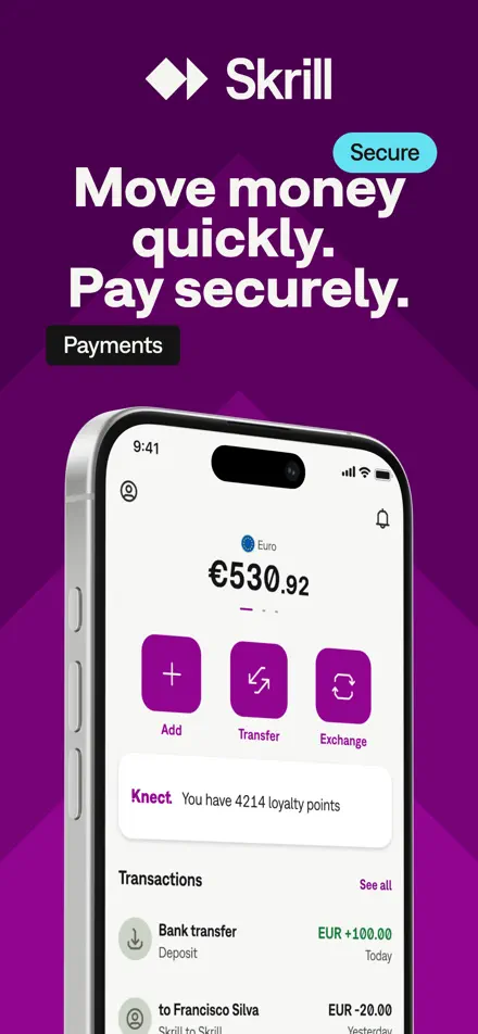 Skrill app screenshot 1